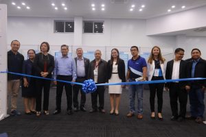 Blue ribbon cutting