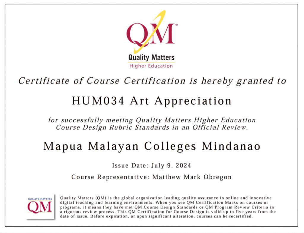 HUM034 Course Certification