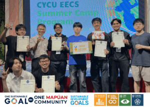 Students celebrate achievement holding certificates and awards at cycu eecs summer camp program