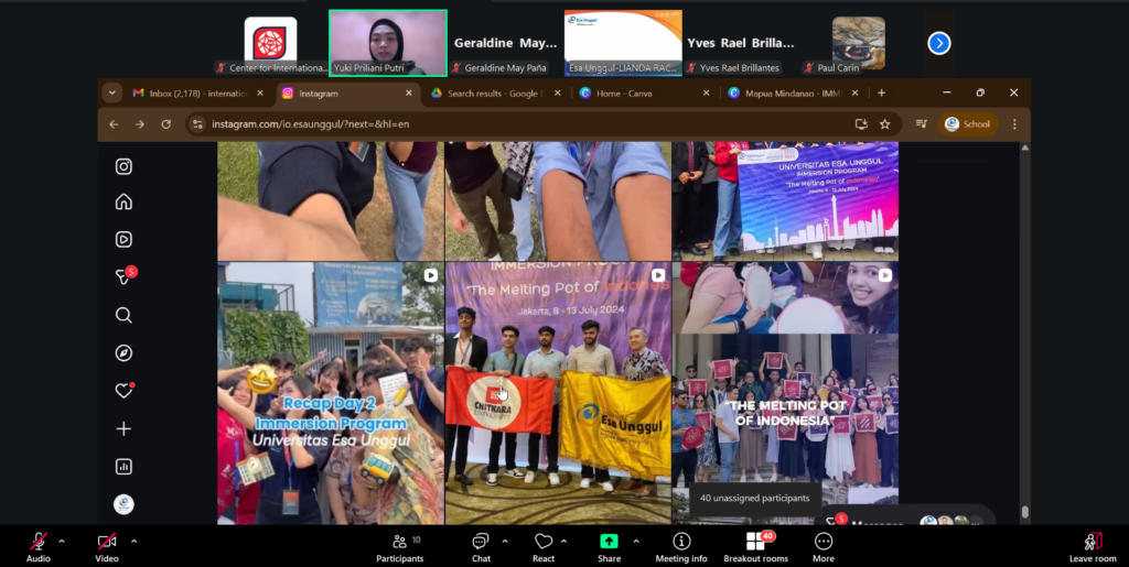 Ms yuki priliani putri international office staff for mobility program of universitas esa unggul presents their ueu immersion program