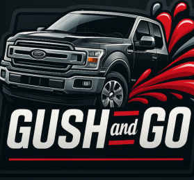 Gush and go automobile service logo