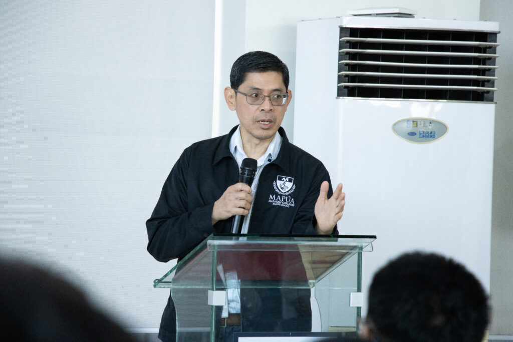 Mapúa MCM EVP COO, Engr. Alejandro H. Ballado, Jr. delivering the opening remarks on the Day 1 (March 17, 2026) of the Career and Internship Fair