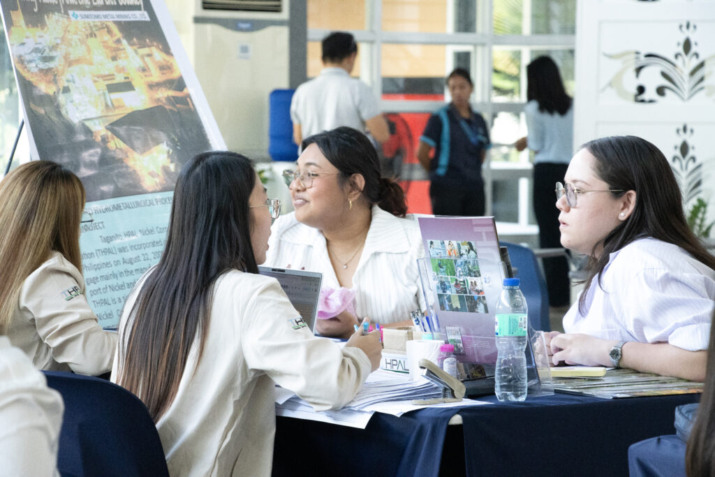 Representatives from taganito hpal nickel corporation conducting their interview