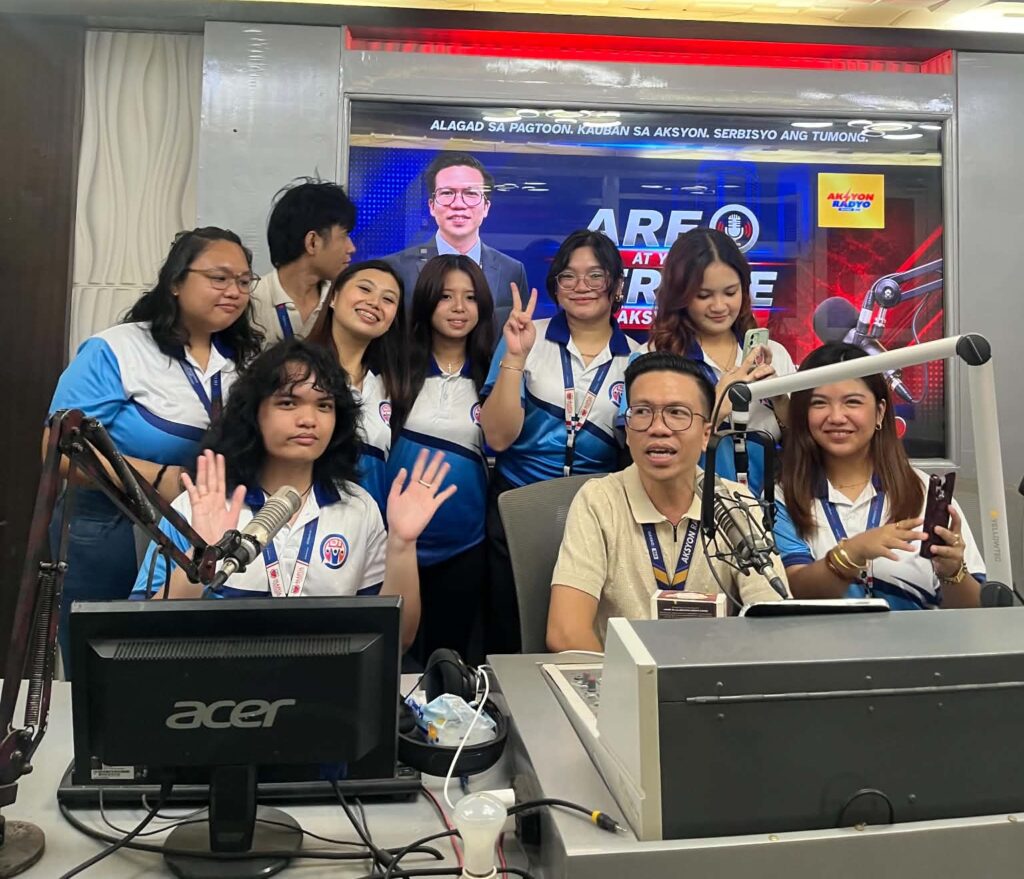 3rd year ba communication students during their radio guesting at dxgo aksyon radio davao