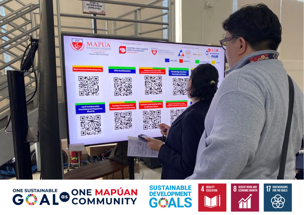 Students explore job and internship opportunities through the job and internship fairs digital employer directory through the mapúa mcm career hub