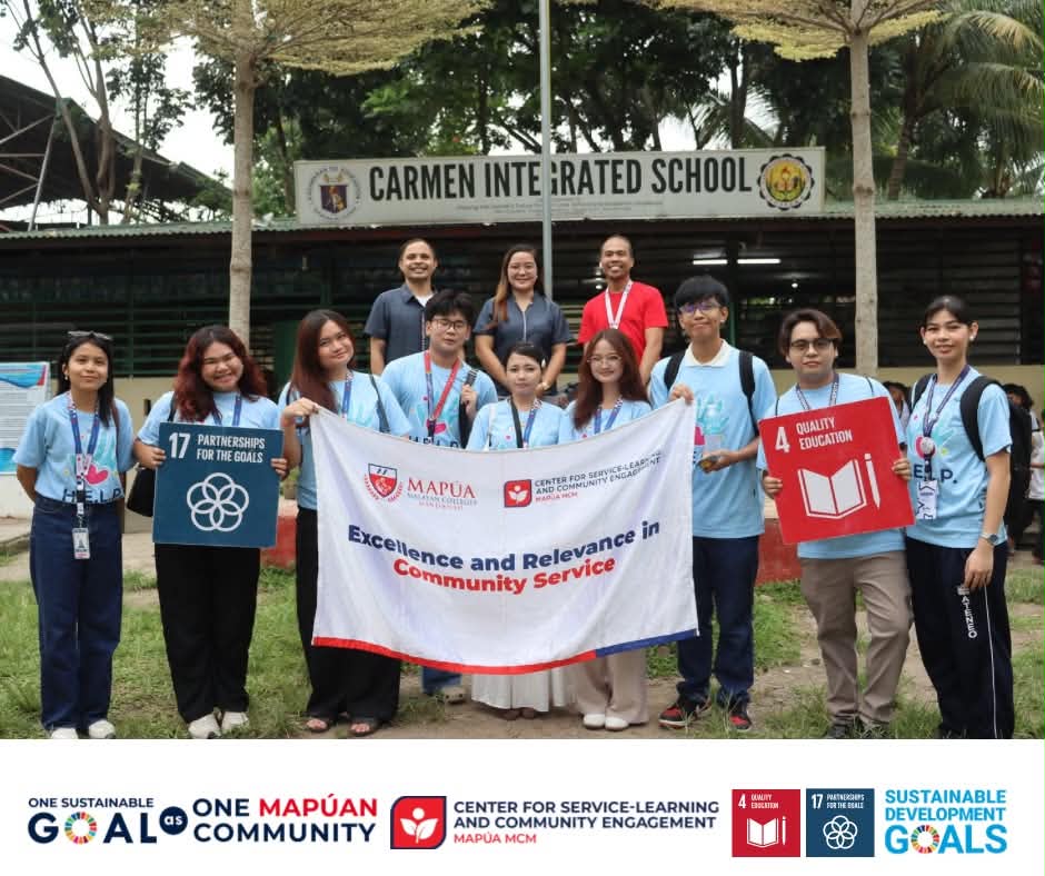 Mapúa mcm high school alumni volunteers and program h E L P Partners gather at carmen integrated school following the second reading session demonstrating their commitment to sdg 4 quality education and sdg 17 partnerships for the goals