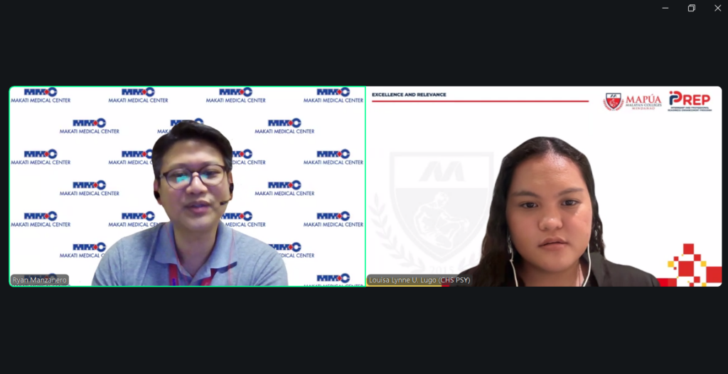 Representative from makati medical center mr Ryan manzanero interviewed ms Luis lugo a bs psychology student